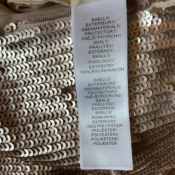 Aidan Mattox Gold Sequined Cocktail Dress Size 6 Short Sleeve Mini Sheath - Picture 11 of 14